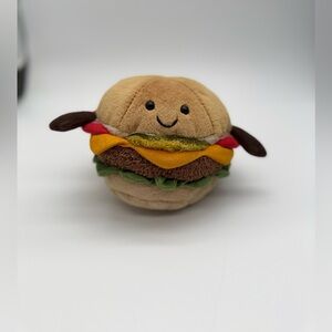 Jellycat Amuseable Soft Bun Burger Foodie Plush Toy 4inch Like New RARE